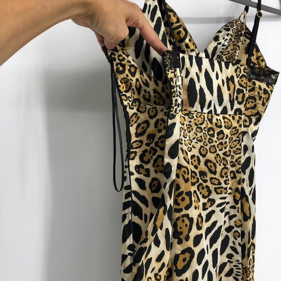 Guess Jeans Leopard  Print V-neck Cami Mini Slip Dress size 3 - Picture 10 of 16